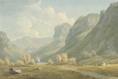 Villaggio di Stonethwaite e Eagle Cragg, Borrowdale da John Warwick Smith